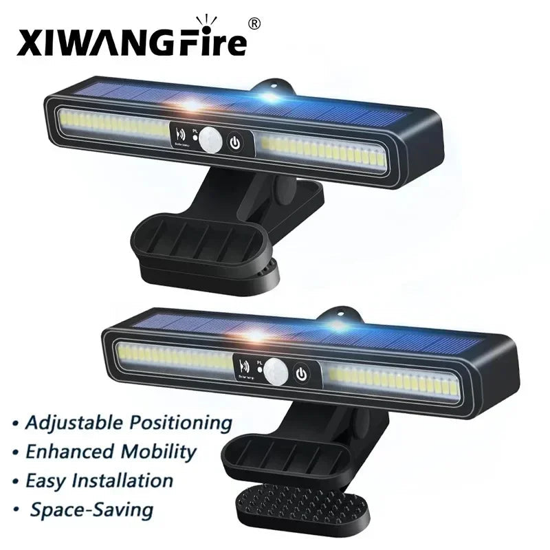 XIWANGFIRE 36LED Clip/Bracket Solar Motion Lights Outdoor Waterproof,Fence Lights Outside,Portable Solar Powered Security Light Trekker Essentials