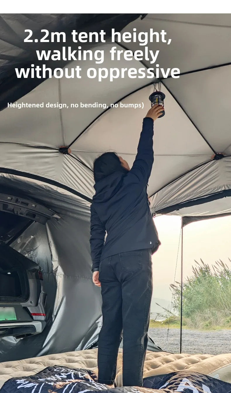 Tienda de techo hidráulica de apertura rápida – Toldo impermeable de doble capa – Refugio de camping para 5-8 personas