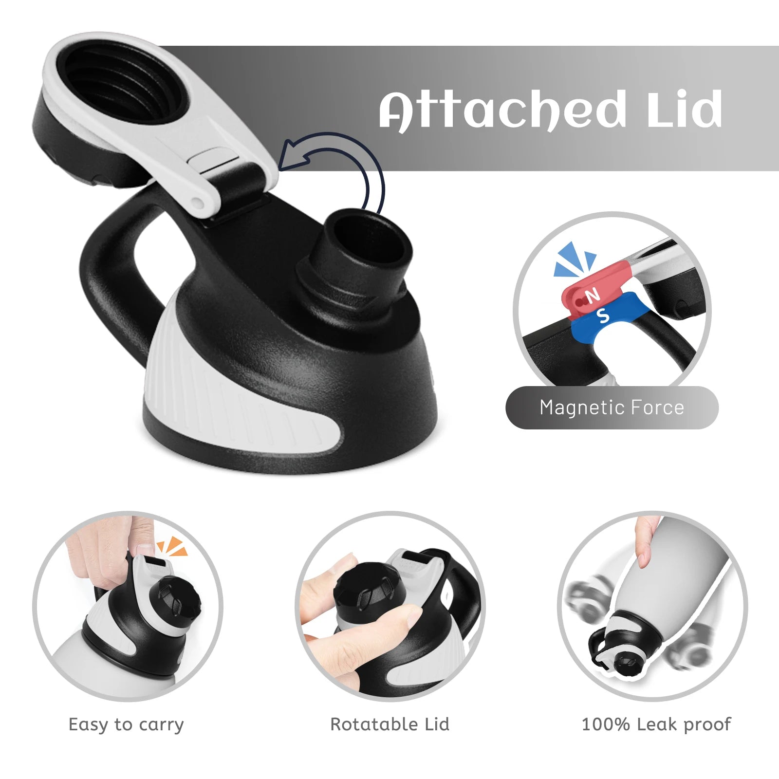 1500ml Stainless Steel Vacuum Flask | Magnetic Lid Insulated Water Bottle for Sports & Outdoor Use