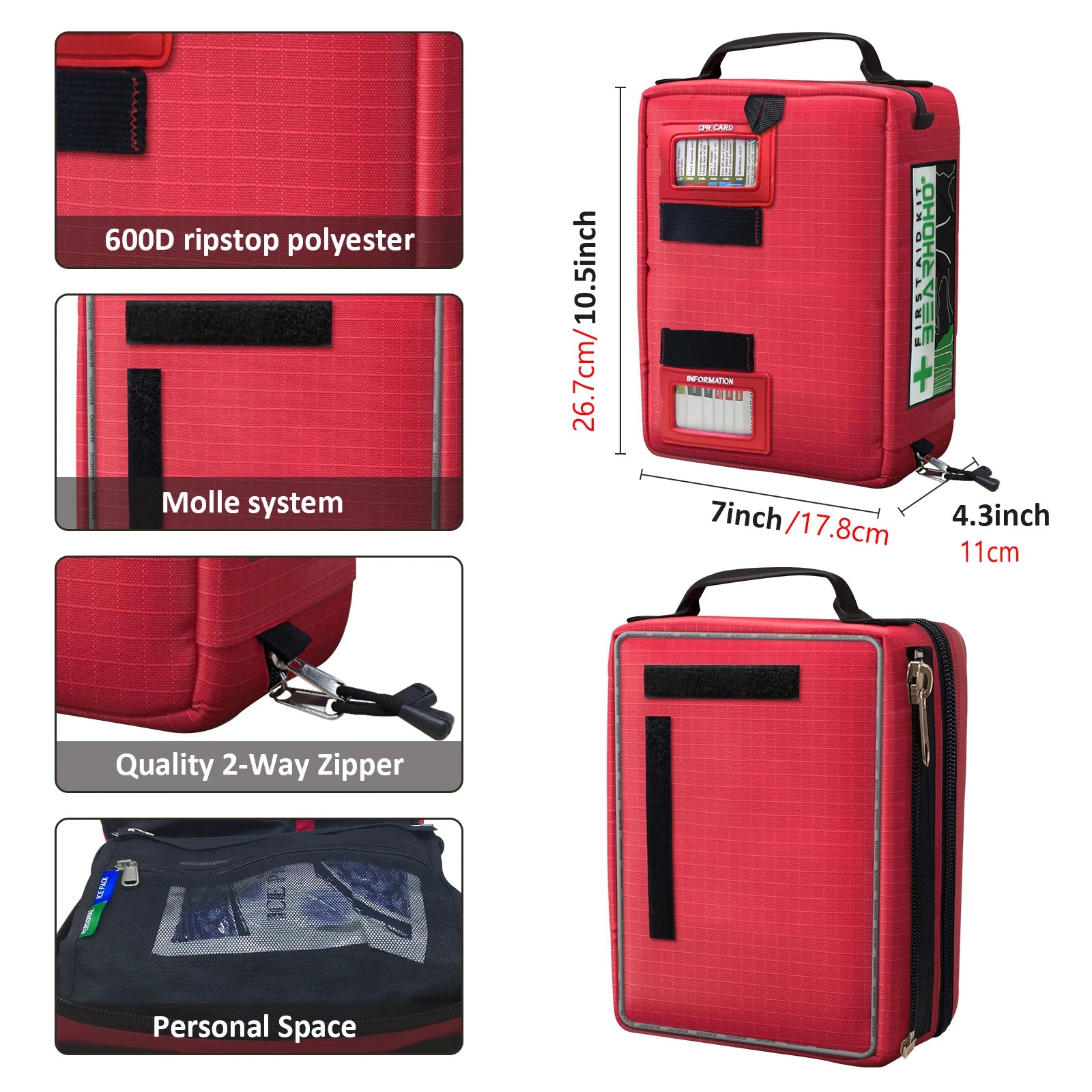 255-Piece First Aid Kit (or Empty Medical Bag) – Tactical Emergency Survival Kit for Camping, Travel & Home Trekker Essentials