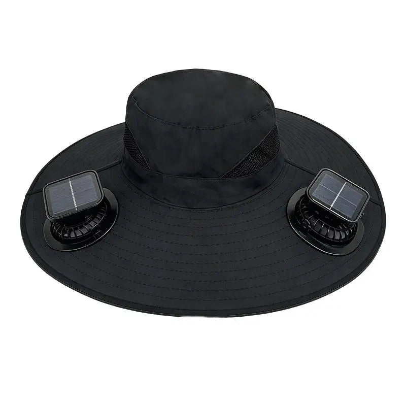 Large Size Quick Dry Bucket Hat With Solar Powered Fan USB Charging Sun Hat For Men Outdoor Hiking Camping Fishing Cooling Wear Trekker Essentials