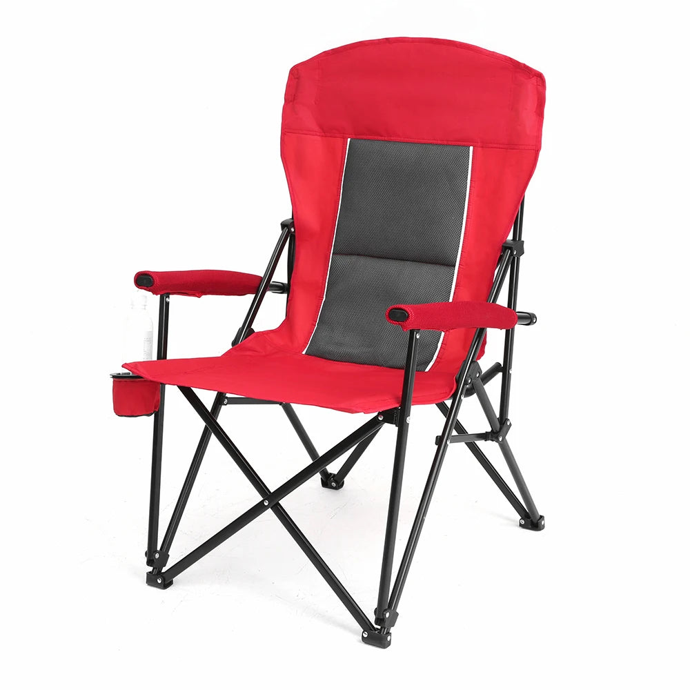 Outdoor Camping Chair, Portable Folding Lounge Moon Chair With Armrests, Drink Holder & Backrest For Outdoor Fishing Camping Trekker Essentials