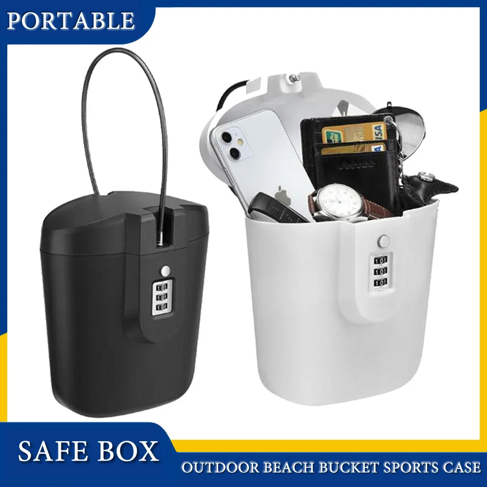 Creative Portable Color Safe Box 3-digit Combination Lock With Steel Wire Outdoor Camp Sports Beach Bucket Security Storage Box Trekker Essentials