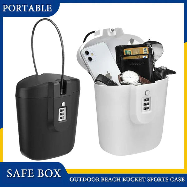 Creative Portable Color Safe Box 3-digit Combination Lock With Steel Wire Outdoor Camp Sports Beach Bucket Security Storage Box Trekker Essentials