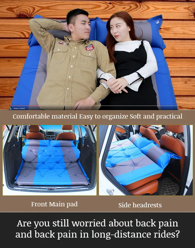 Car Automatic Iatable Bed SUV Car Folding Air Mattress Portable Back Seat Blow-up Sleeping Pad For Vehicle Trunk Travel Camping