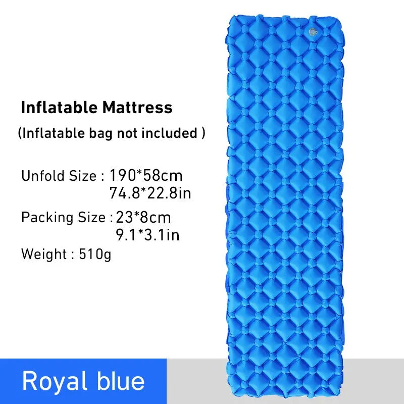 Ultralight Inflatable Camping Sleeping Pad – Portable TPU Nylon Air Mattress for Hiking & Travel Trekker Essentials