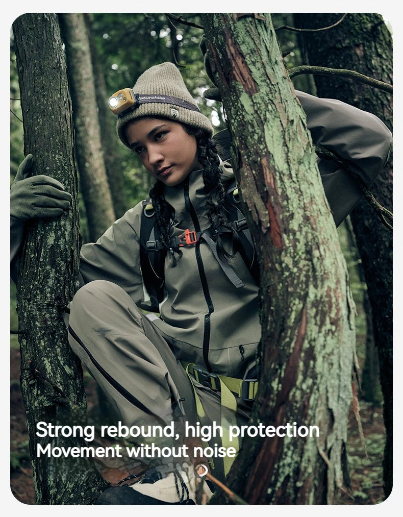 Naturehike Waterproof Hooded Jacket Hiking Hardshell Coat Camping Windbreaker Fishing Raincoat Patchwork Outer Protective Layer Trekker Essentials