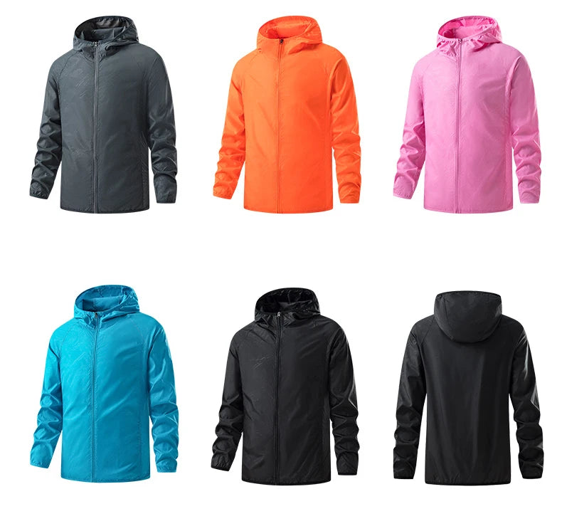 JNLN Men Women Hiking Jackets Waterproof Sun Protective Windbreaker Unisex Camping Climbing Outdoor Rain Coat Portable Clothes Trekker Essentials