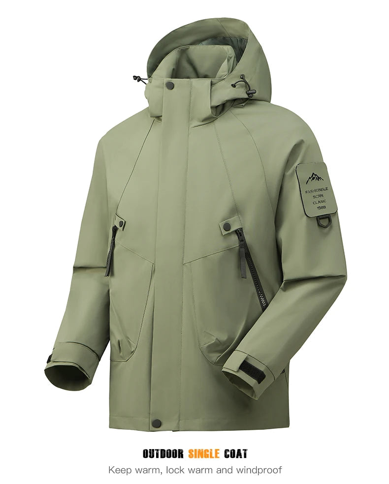 LNGXO Unisex Waterproof Outdoor Jacket Windbreaker Rain Coat for Climbing Hiking Camping Trekking Men Women Windproof Breathable Trekker Essentials