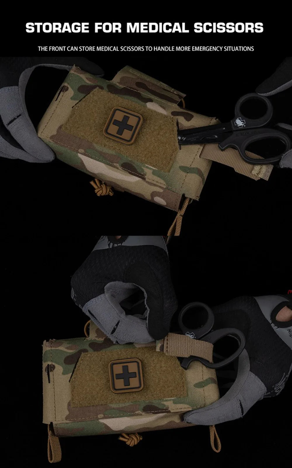 Camo Style MD2 Compact Trauma Kit Tactical IFAK Medical First Aid Pouch Outdoors Hunting Camping Patrol Survival Equipment Trekker Essentials