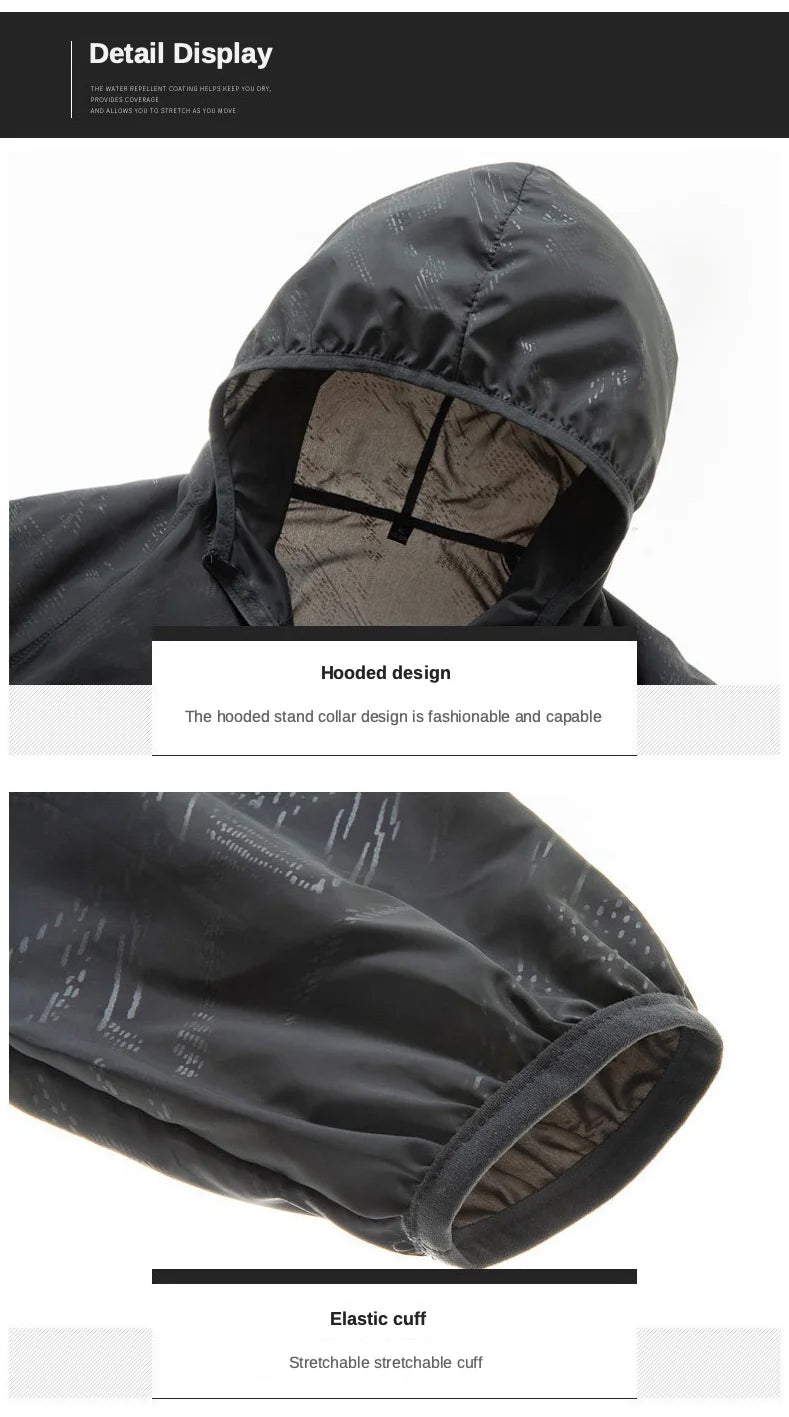Camping Waterproof Jacket Men Women Windbreaker Men Raincoat Rain Jacket Men Waterproof Hiking Climbing Clothes Sun Protection Trekker Essentials