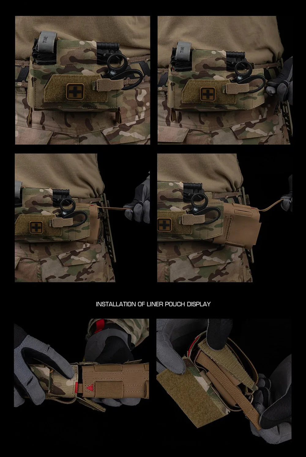 Camo Style MD2 Compact Trauma Kit Tactical IFAK Medical First Aid Pouch Outdoors Hunting Camping Patrol Survival Equipment Trekker Essentials