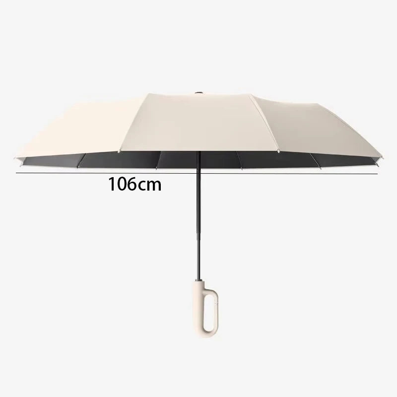 20Bones Windproof Fully Automatic Folding Umbrella with Loop Buckle UPF50+ Protable Compact Sun Rain Umbrellas for Women and Men Trekker Essentials