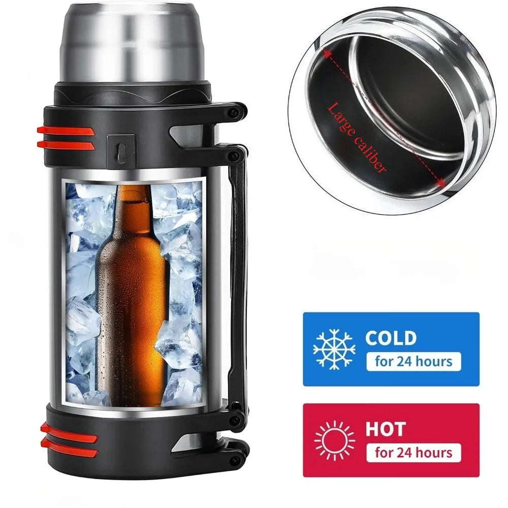 Large Capacity Stainless Steel Thermos | Vacuum Insulated Water Bottle for Outdoor Travel & Sports