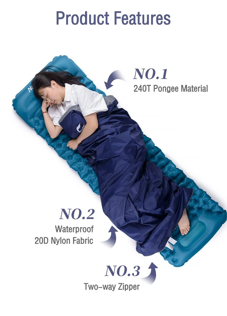 Naturehike lw180 Sleeping Bag Ultralight Cotton Sleeping Bag Spring Summer Sleeping Bag Outdoor Hiking Camping Sleeping Bag Trekker Essentials
