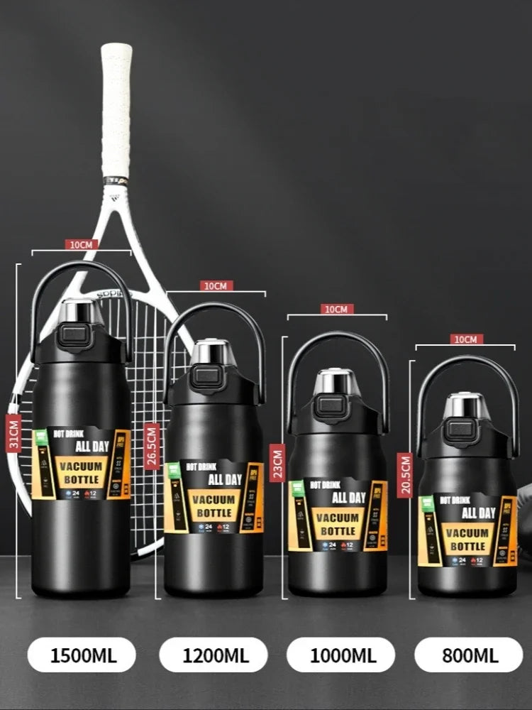 1500ml Stainless Steel Thermal Tumbler | Vacuum Insulated Travel Mug with Straw for Hot & Cold Drinks