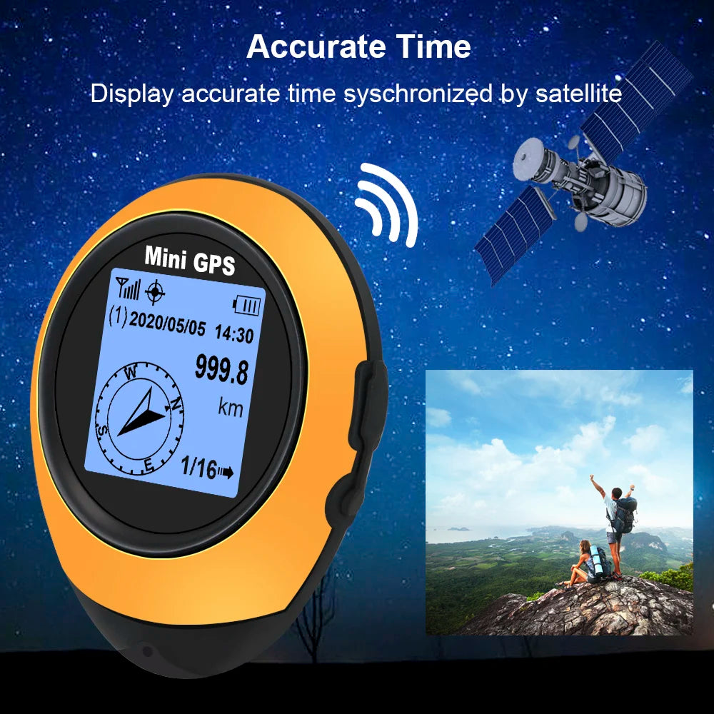 High-Precision Satellite Mini Handheld GPS Coordinates Compass Altitude locator Navigator Outdoor Sports Travel hiking Tracking Trekker Essentials