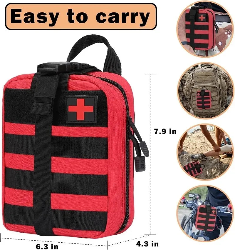 Tactical Molle First Aid Pouch – EDC Emergency Medical Kit Bag for Camping, Hiking & Survival Trekker Essentials