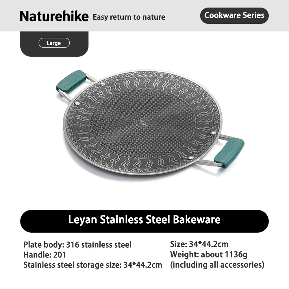 Stainless Steel Camping Grill Pan – Non-Stick Honeycomb BBQ Cookware for Outdoor Camping & Barbecue Trekker Essentials