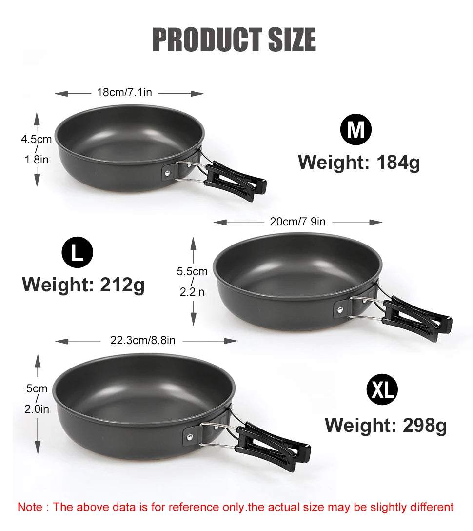 Portable Aluminum Camping Frying Pan – Lightweight Outdoor Cookware with Foldable Handle for Hiking & Camping Trekker Essentials