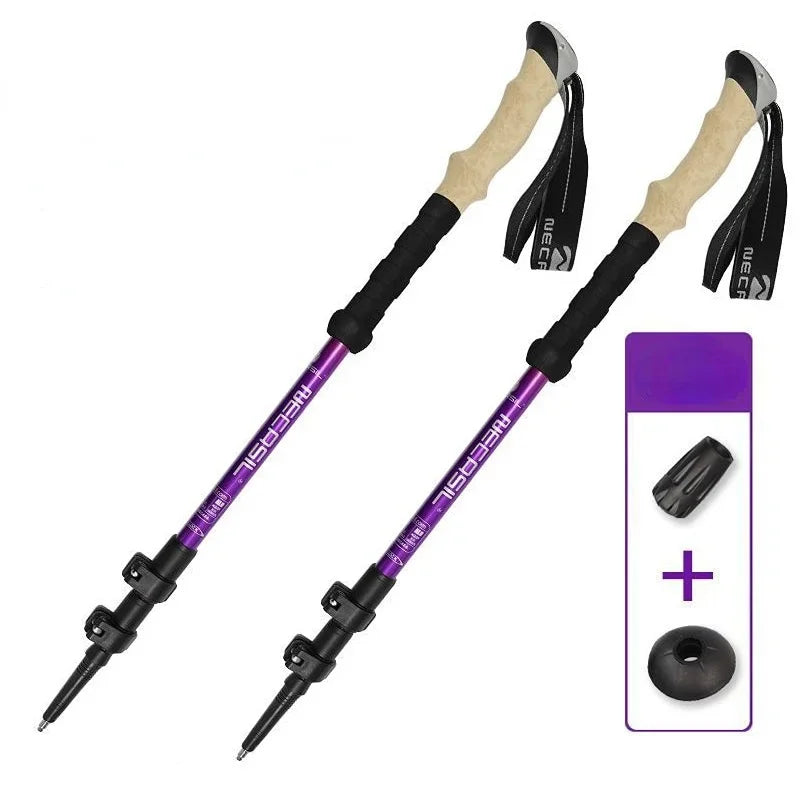 2PCS Ultralight Trekking Poles – Adjustable Aluminum Hiking Walking Sticks with Quick Lock System Trekker Essentials