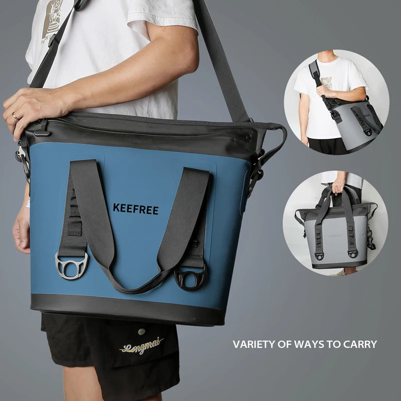 2026 Waterproof Cooler Bag Outdoor Large Capacity Picnic Camping Fishing Ice Bag Portable Thermal Insulation Cold TPU Picnic Bag Trekker Essentials