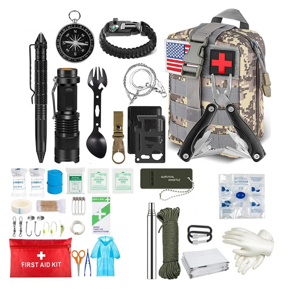 Survival Kit Emergency Set – Multi-Tool Outdoor Camping & First Aid Gear for Hiking, Travel & Wilderness Trekker Essentials