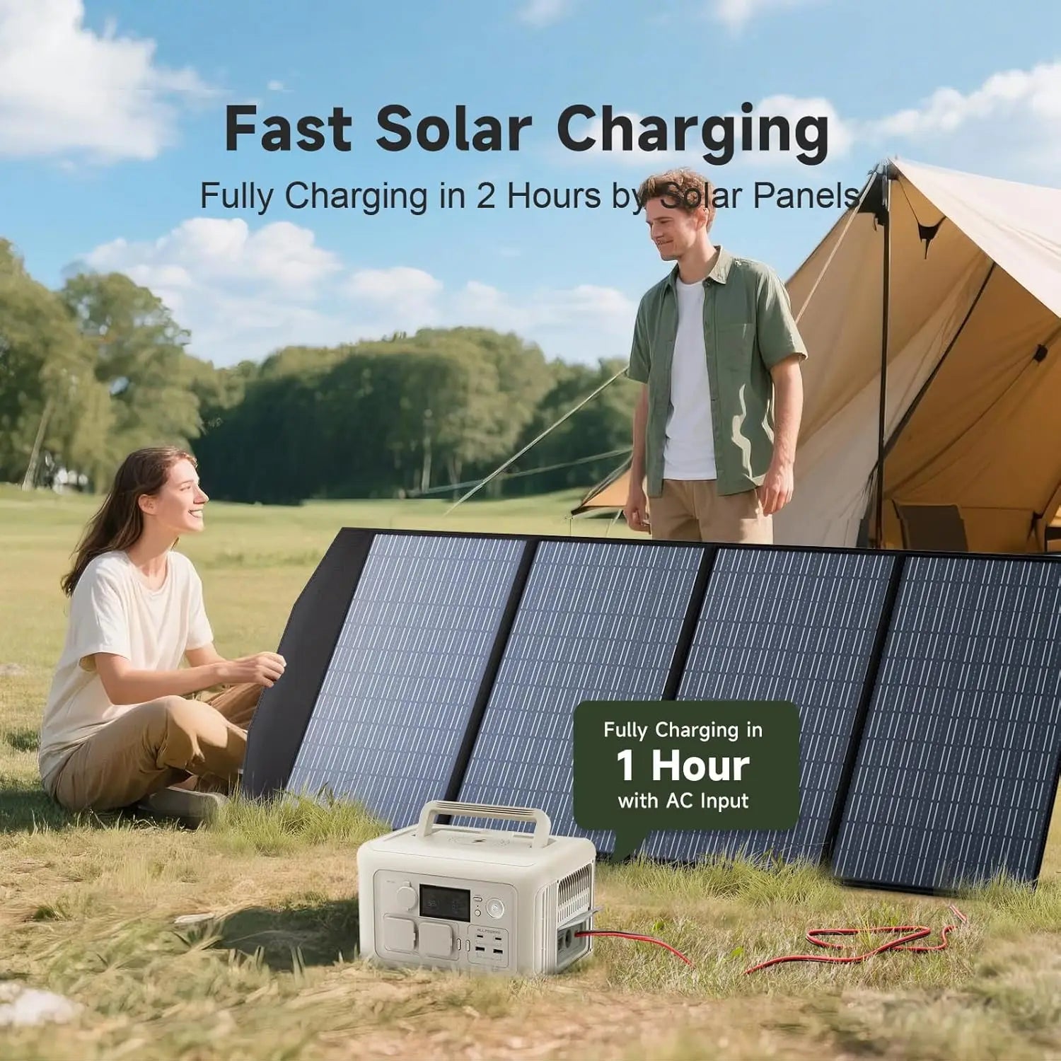 ALLPOWERS R600 Portable Power Station 600W 299Wh LiFePO4 Solar Generator UPS Battery Backup MPPT & 100W Solar panel for Camping Trekker Essentials