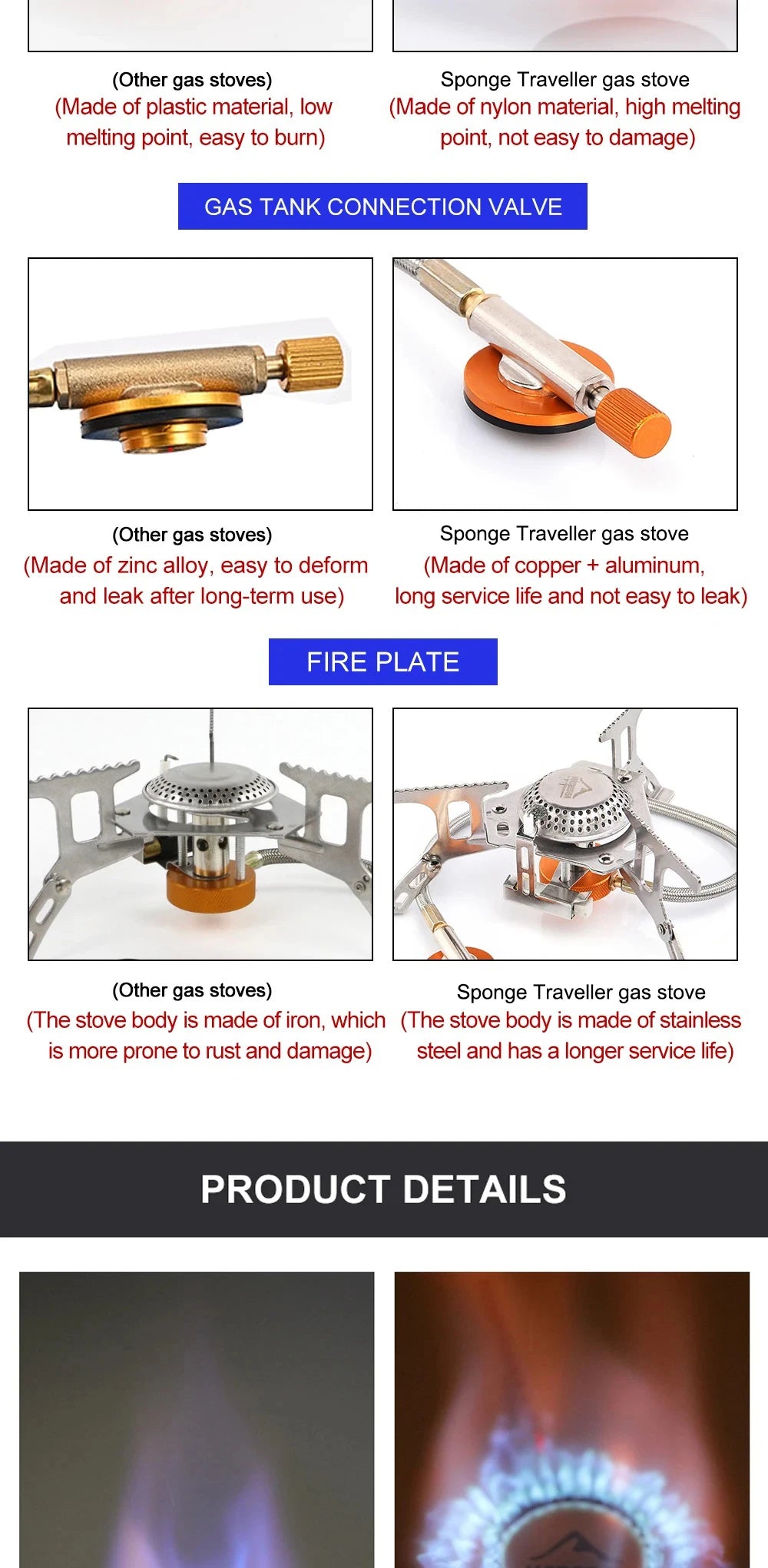 Portable 3500W Camping Gas Stove – Folding Outdoor Backpacking Burner with Ignition for Cooking, Hiking & Picnic