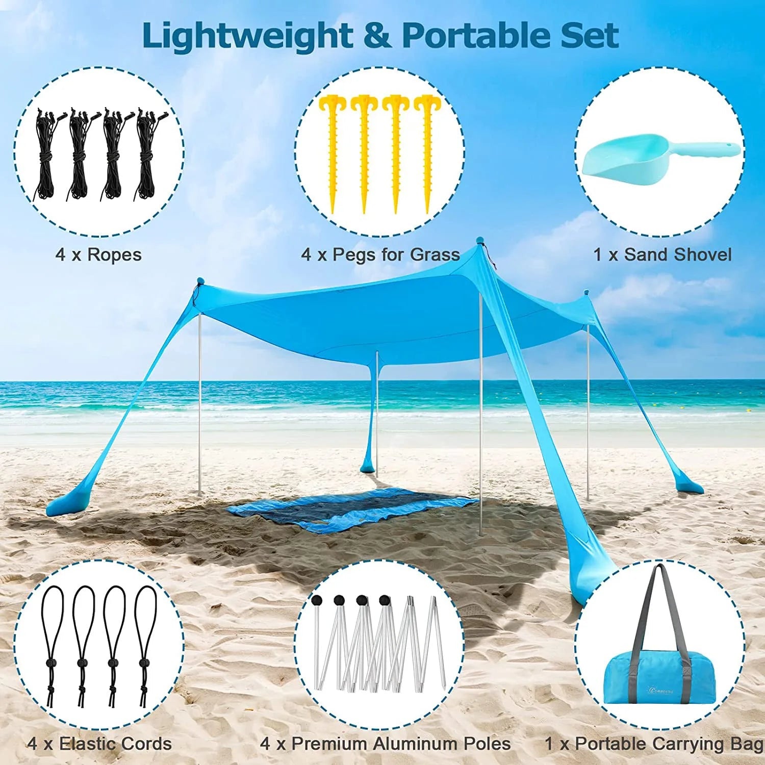 Camping Picnic Fishing Tent Outdoor Lawn Beach Leica Canopy Tent Portable Lawn Outdoor Sun Protection Cooling Large Size Trekker Essentials