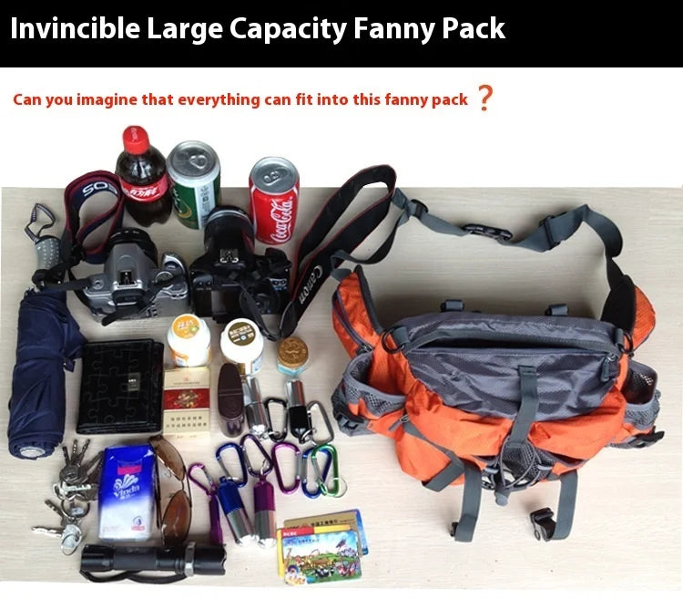 Hiking Waist Bag Outdoor Cycling Waterproof Backpack Reflective Strip Sports Fanny Pack Camping Nylon Hunting Accessor Trekker Essentials