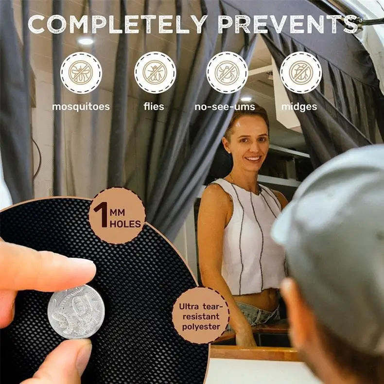 Magnetic trunk mesh breathable, mosquito resistant, environmentally friendly mesh curtains SUV tailgate mosquito net RV Summer Trekker Essentials
