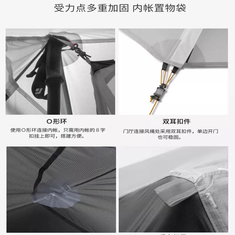 FLAME’S CREED Lanshan 1 Ultralight Tent – 1 Person 15D Silnylon Backpacking Shelter (4-Season, Double Layer) Trekker Essentials