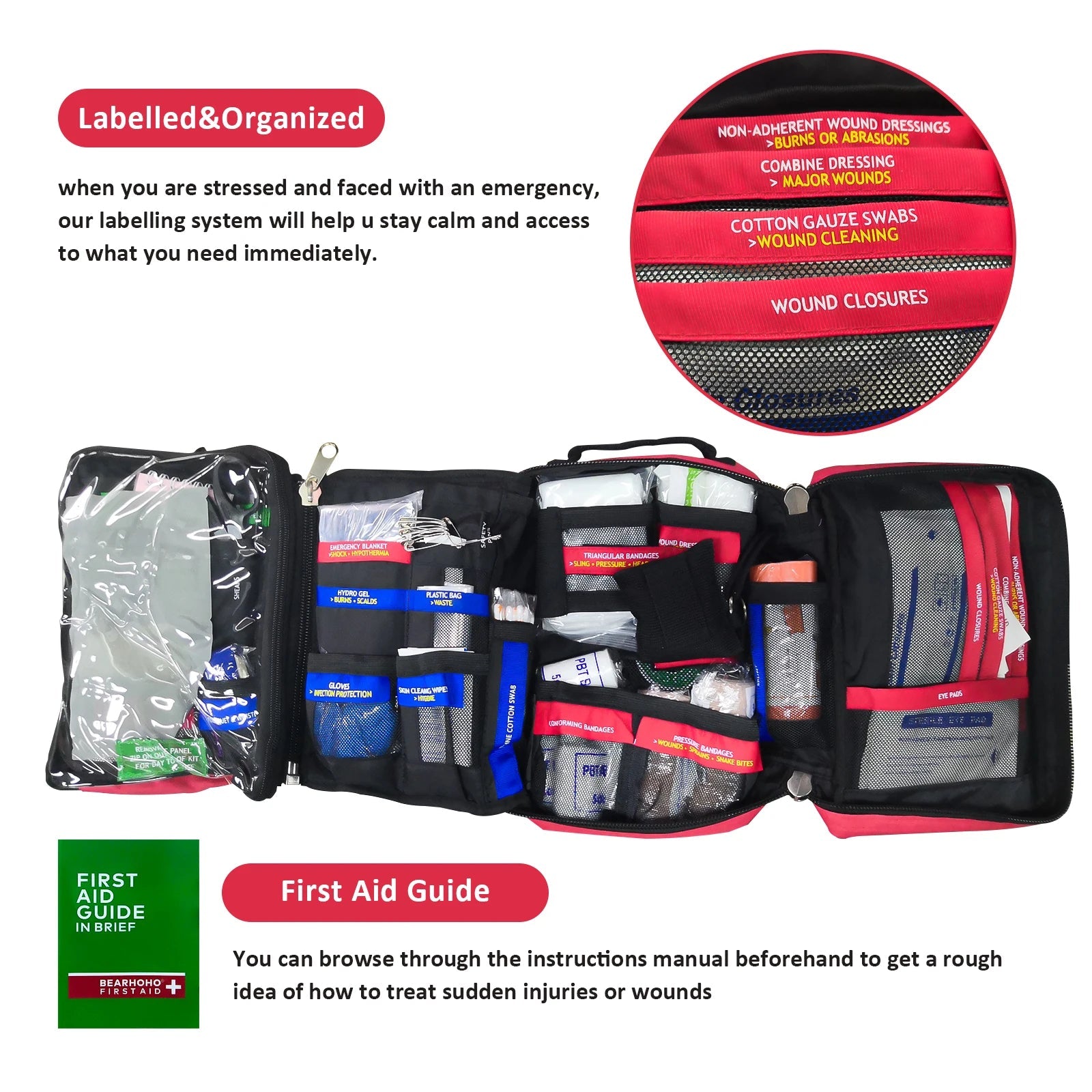 255-Piece First Aid Kit (or Empty Medical Bag) – Tactical Emergency Survival Kit for Camping, Travel & Home Trekker Essentials