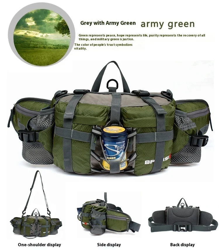 Hiking Waist Bag Outdoor Cycling Waterproof Backpack Reflective Strip Sports Fanny Pack Camping Nylon Hunting Accessor Trekker Essentials