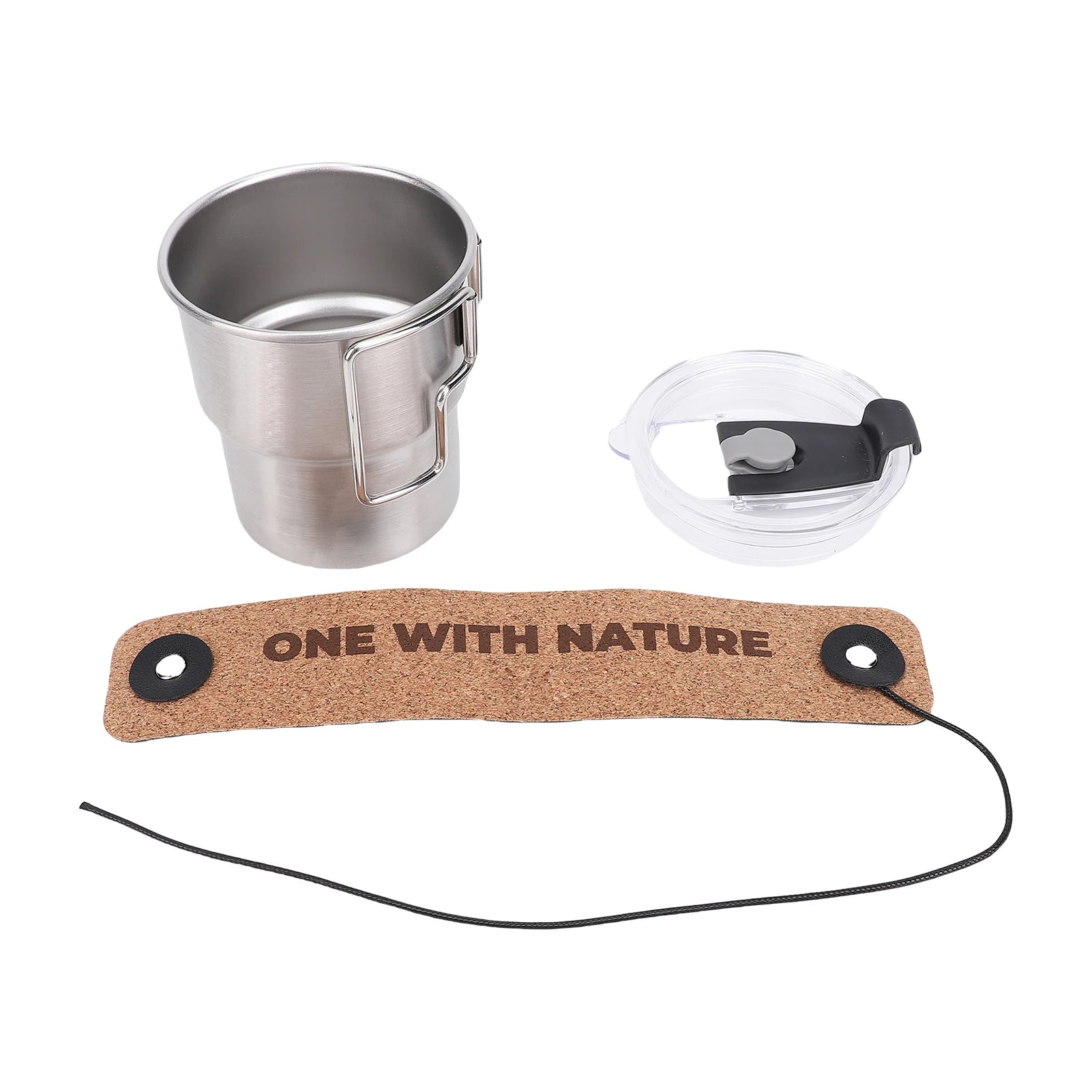 300ml Insulated Stainless Steel Camping Mug with Foldable Handle