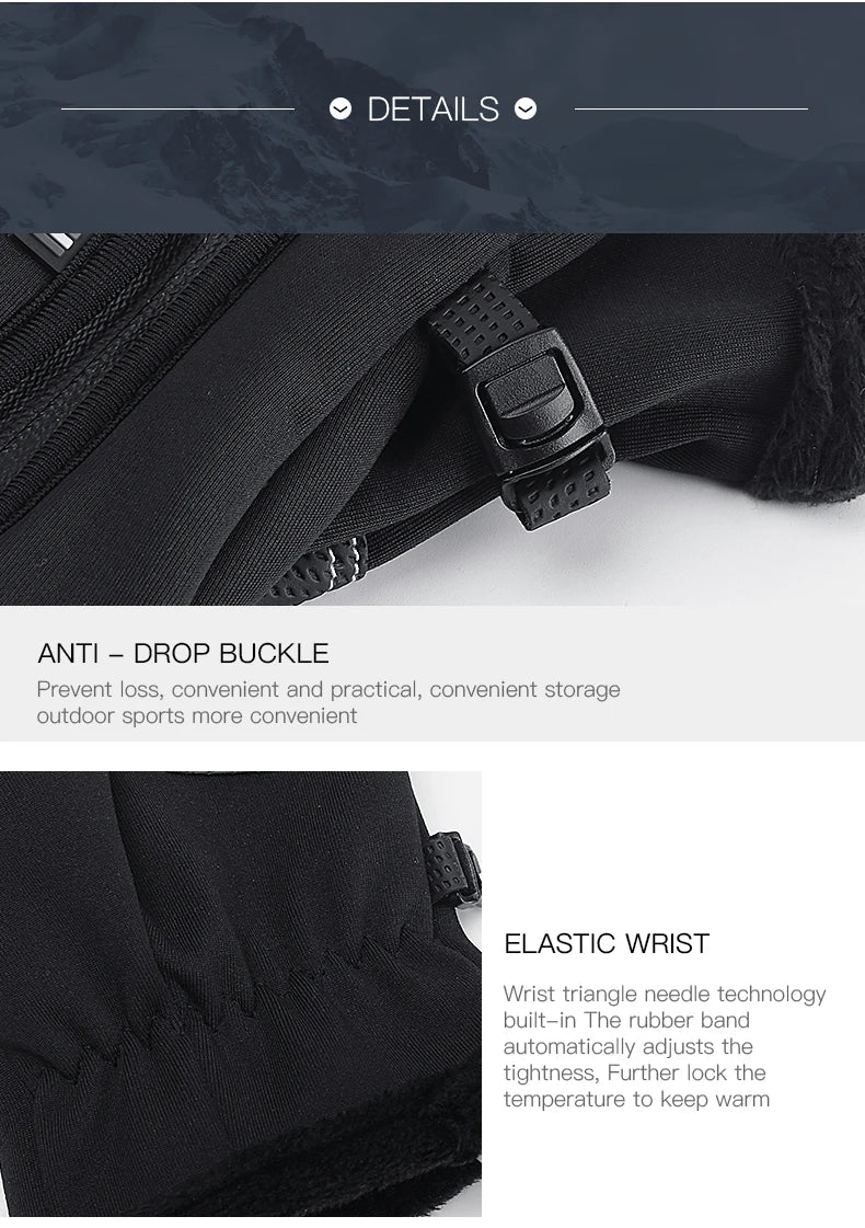 Touchscreen Waterproof Winter Cycling Gloves Full Finger Sports Riding Gloves Mountaineering & Camping