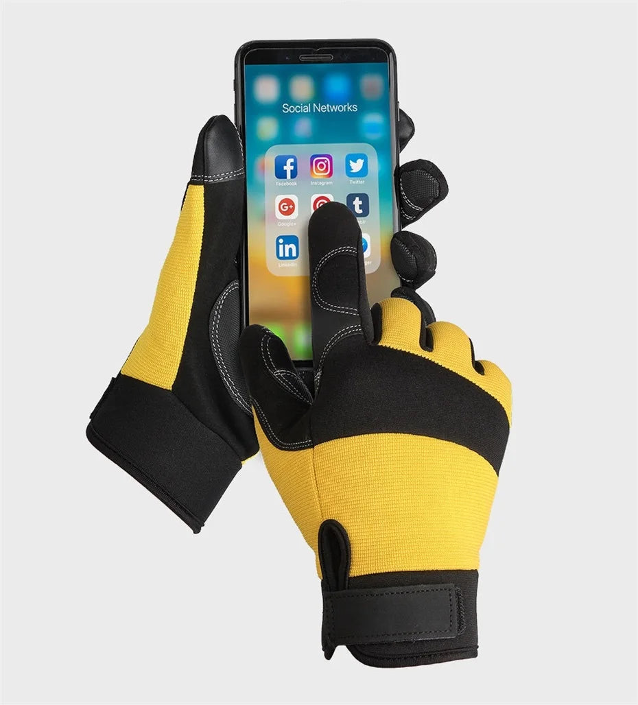Outdoor Gloves Sports Full Finger Cowhide Rock Climbing Downhill Hiking Anti Slip Wear Resistant Ride Gloves Trekker Essentials