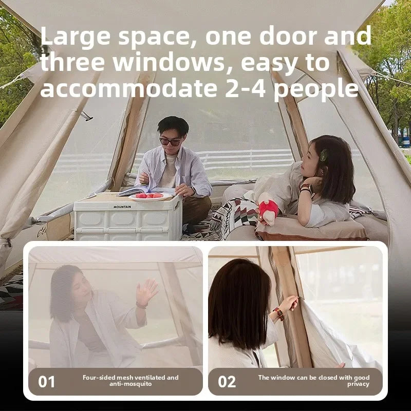 New Automatic Inflatable Camping Tent – Instant Setup, Waterproof & Portable for 2-Person Family Outdoor Adventures