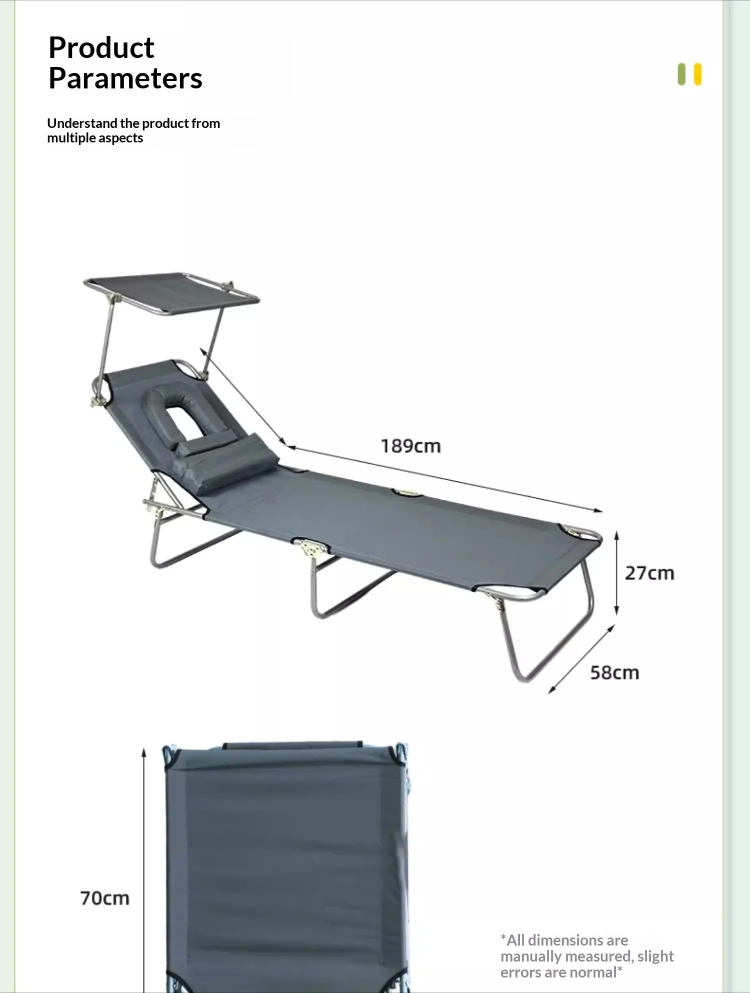 Lightweight Foldable Camping Cot Portable Aluminum Frame Elevated Bed Easy Setup Heavy Duty Single Outdoor Backpacking Camp Bed