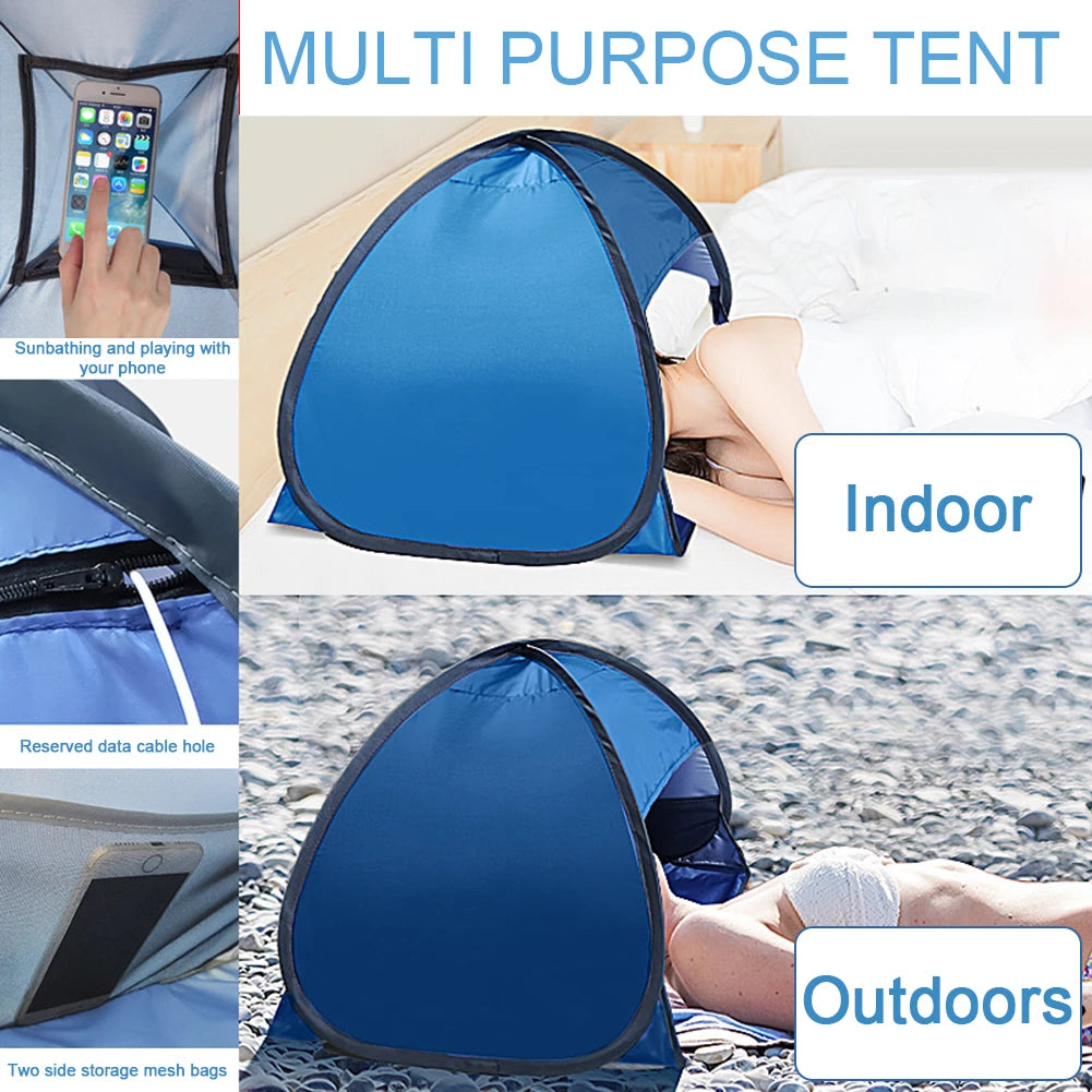 Head Tent Mini Portable Sun Shelter Pop-Ups Beach Tent Summer Beach Mini Sunbathing Head Tent Face Tent for Seasides Beach Trekker Essentials