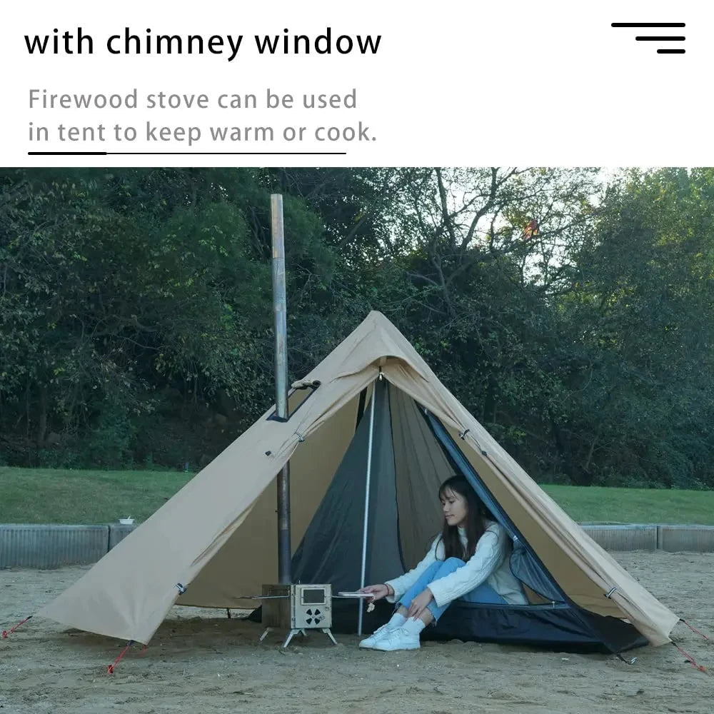 Ultralight Hot Tent with Chimney Port – 1 Person Pyramid Tipi Tent for Camping & Bushcraft Trekker Essentials