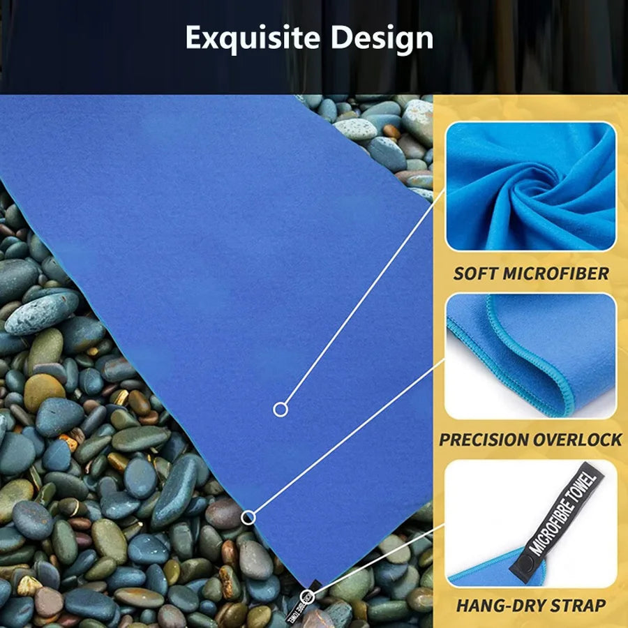 Quick-Dry Sports Towel 40x80cm - Ultra Absorbent Microfiber Towel for Camping, Gym, Yoga, Beach & Outdoor Activities