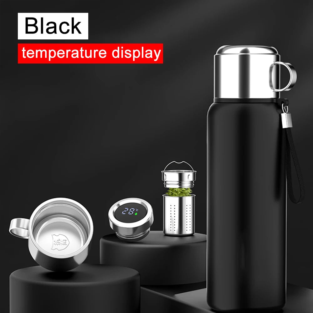 Smart Vacuum Flask with LED Temperature Display | 316 Stainless Steel Thermos, 24hr Insulation, 600-1500ml