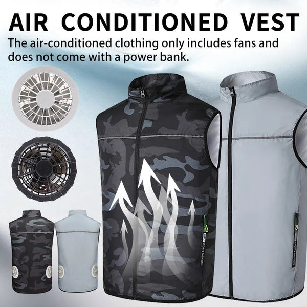 Summer Cooling Fan-Equipped Air-Conditioned Vest—Ideal for High-Temperature Work Environments; Breathable Outdoor Cooling Vest Trekker Essentials