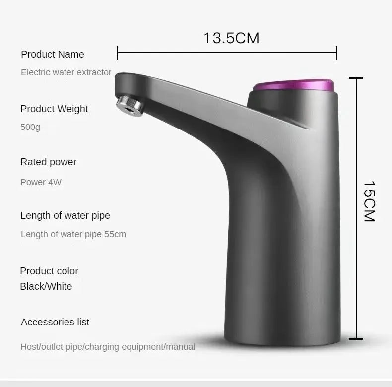 USB Rechargeable Electric Water Pump – Portable One-Touch Water Dispenser for Camping & Home Use Trekker Essentials