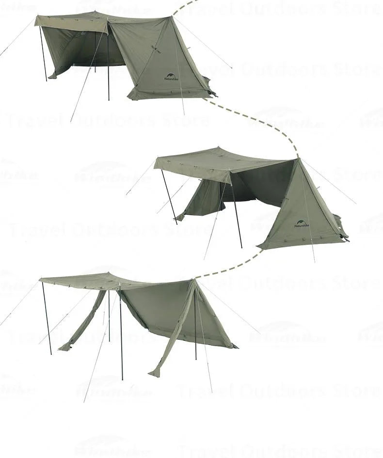 Tienda de campaña individual Cotton Ridge, color verde militar: ideal para acampar, hacer senderismo y sobrevivir al aire libre, con amplio espacio y ventilación por chimenea (5,8 kg)