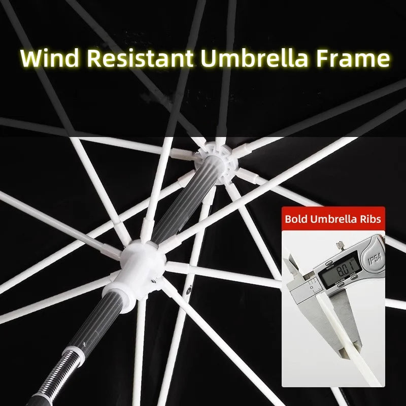Upgraded Fishing Umbrella – Large Parasol with Stainless Steel Rod for Outdoor Sunshade