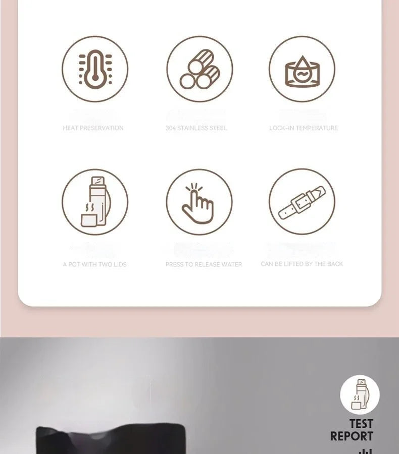 Large Capacity Camping Thermos | 2-in-1 Outdoor Travel Kettle & Cold Pot for Coffee & Hydration