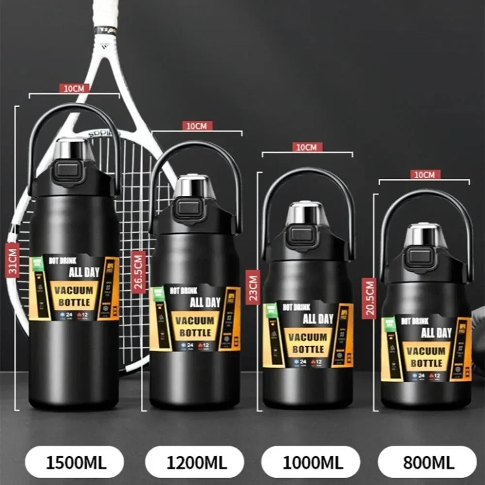 1500ml Stainless Steel Thermal Tumbler | Vacuum Insulated Travel Mug with Straw for Hot & Cold Drinks